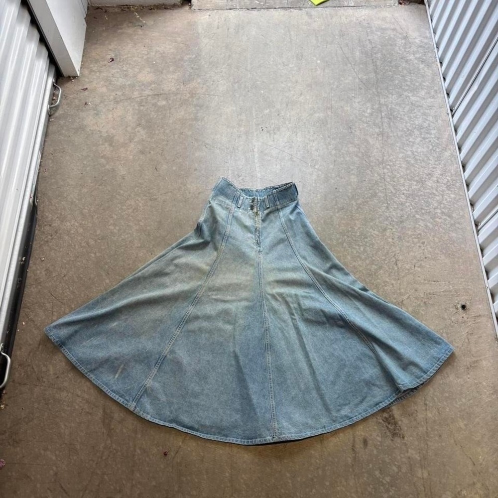 Liz Wear Claiborne Maxi Skirt Size 4 Denim Jean - Picture 2 of 8